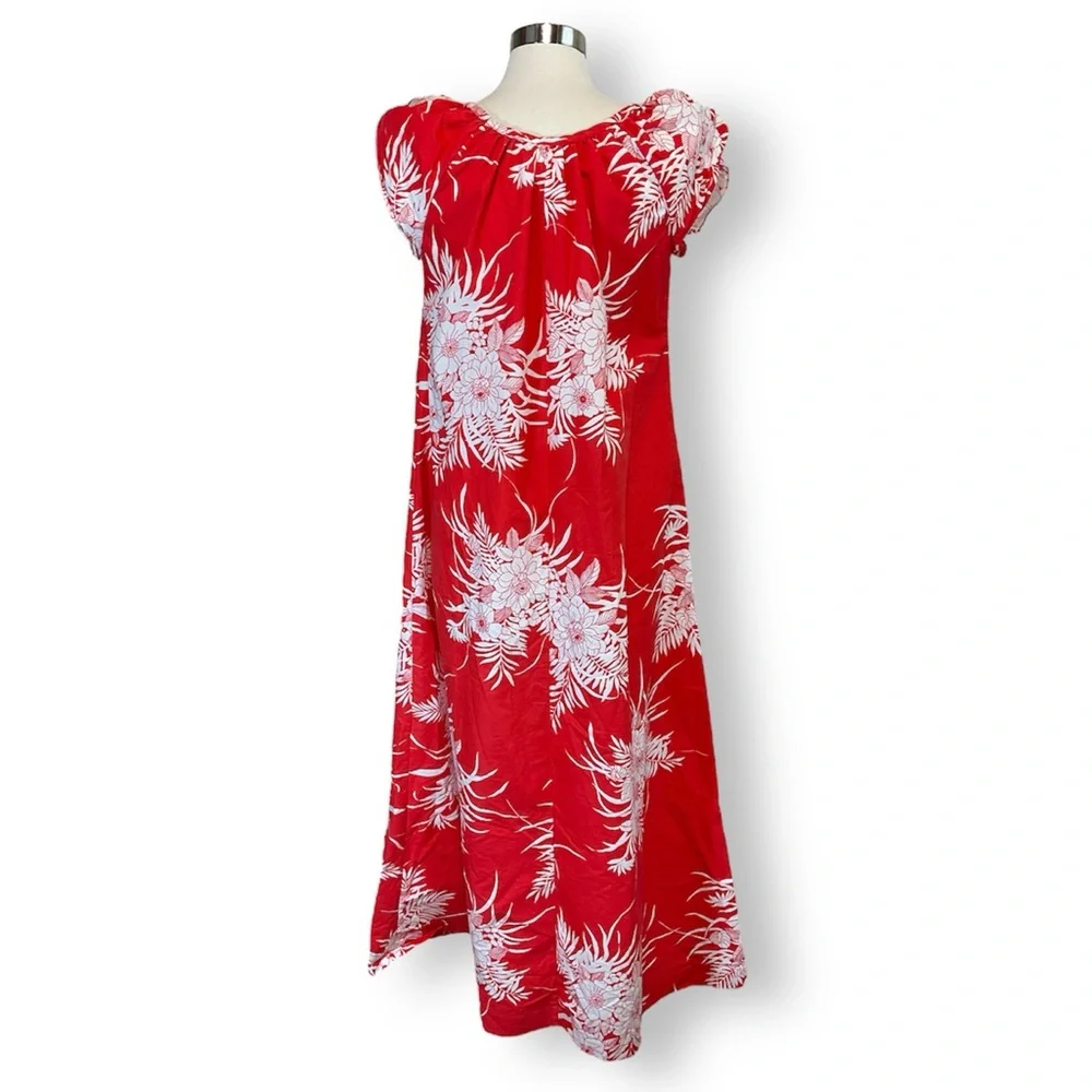 Vintage Hilo Hattie Tropical Print Maxi Dress